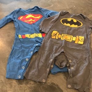 Superman and Batman Onesies